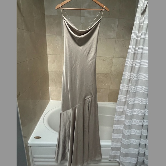 Birdy Grey Matte Satin Champagne Dress - Picture 4 of 5